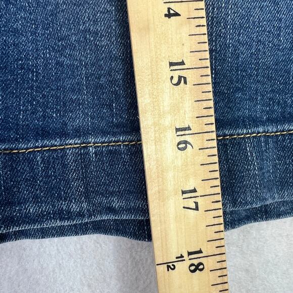 Ann Taylor LOFT Denim Mini Skirt Blue Size 10 Medium Wash Straight Stretch 90s - Picture 7 of 8
